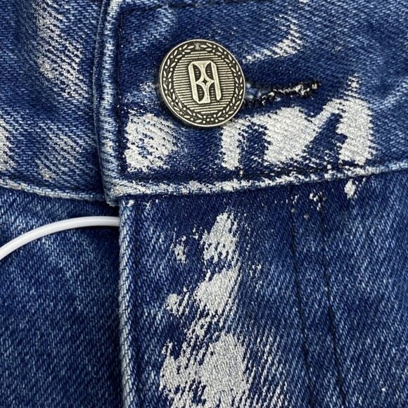 NEW BIRTH OF ROYAL CHILD Men’ Embossed Silver Washed Denim Straight Jeans Size L - Picture 10 of 11